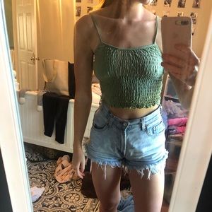 H&M Green crop top (size 4)